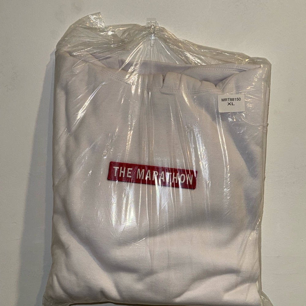 The Marathon Clothing brand White Sweatshirt with Red Logo